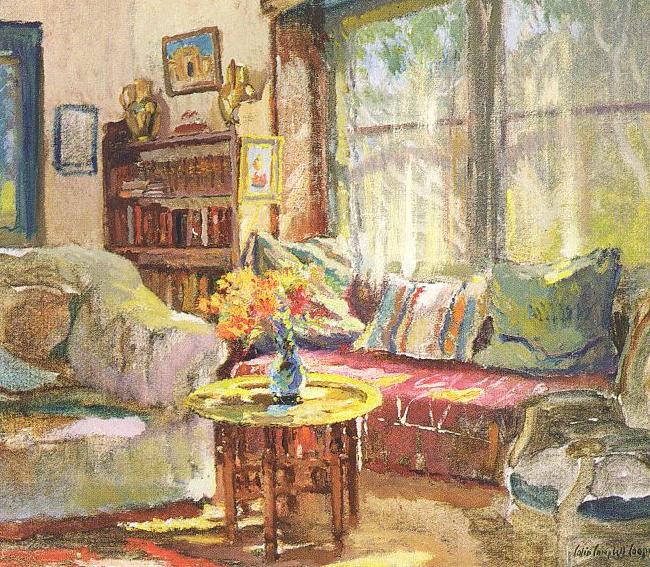 Colin Campbell Cooper Cottage Interior Sweden oil painting art